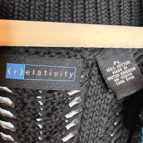 Vintage Relativity Crochet Tie Front Cardigan. Size LP - Picture 7 of 7